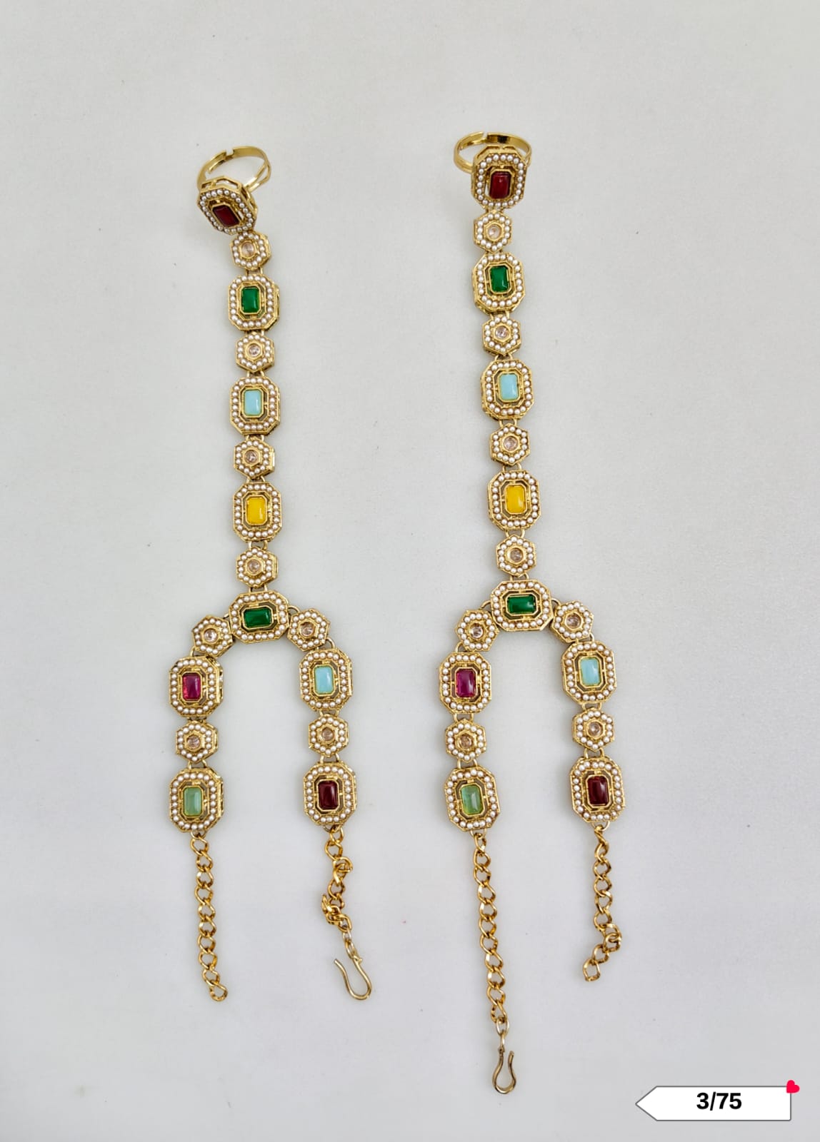 Antique Gold Plated Hathpanja Set
